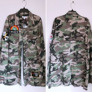 Military jacket with patch